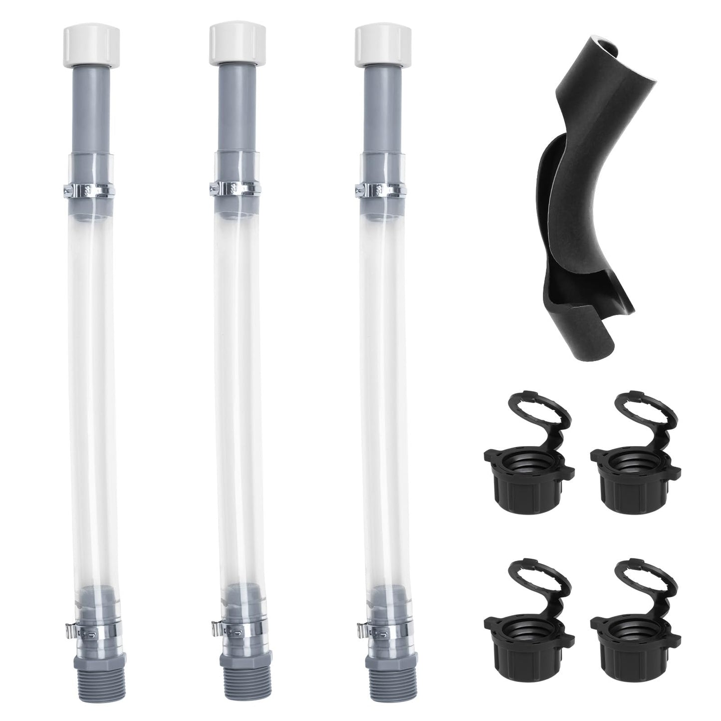 Glowentix Practical Refueling Set with 3 PCS Gas Can Hoses, 1 PCS Hose Bender, and 4 Vent Caps Compatible with3/5/5.5 Gallon VP