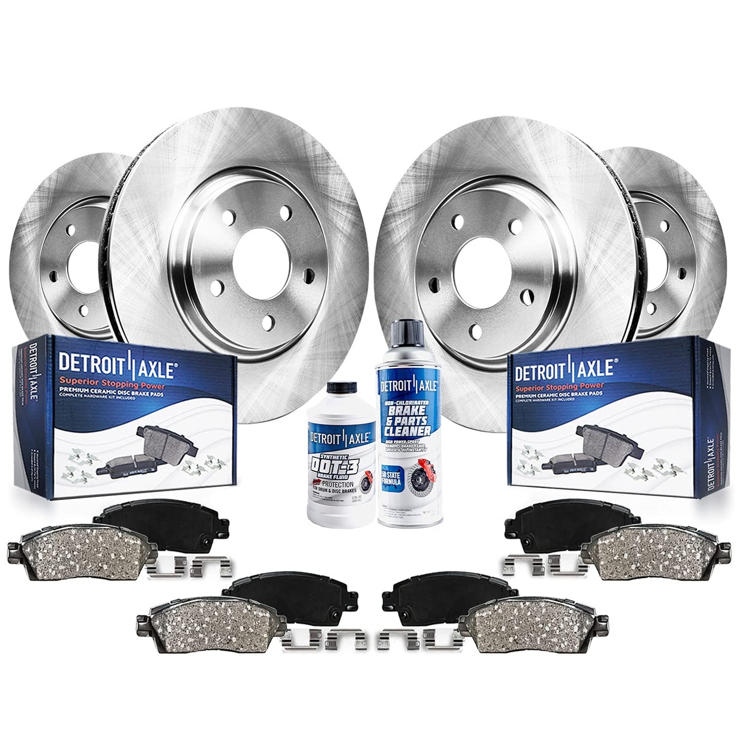 Detroit Axle - Brake Kit for 4WD 2010 2011 Ford Ranger Disc Brake Rotors Ceramic Brakes Pads w/Hardware Replacement Front and Re
